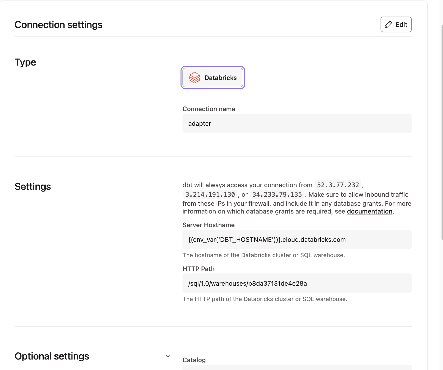 Using environment variable syntax in connection configs